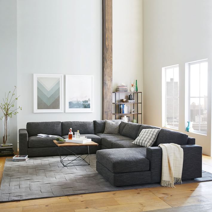 west elm sectional  sofa